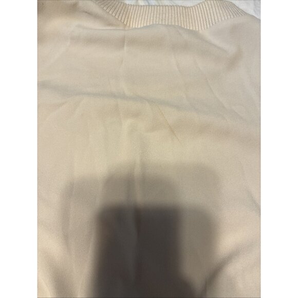 French Connection Ivory Beige Bubble Short Sleeve Crop Knit Sweater Top Small - Picture 7 of 7